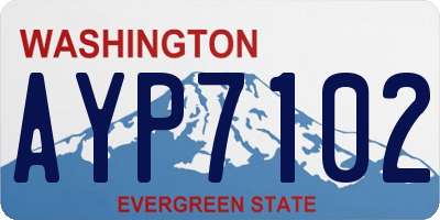 WA license plate AYP7102