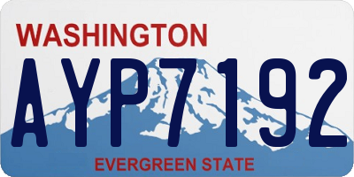 WA license plate AYP7192