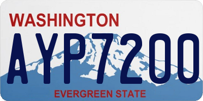 WA license plate AYP7200