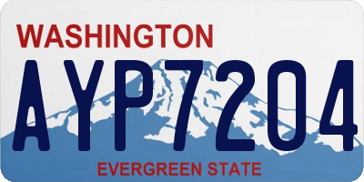 WA license plate AYP7204