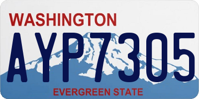 WA license plate AYP7305