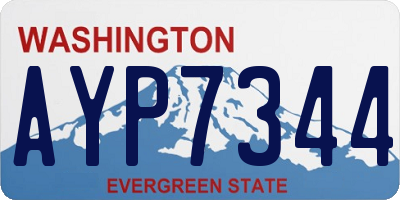 WA license plate AYP7344