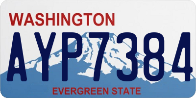 WA license plate AYP7384