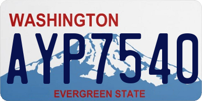 WA license plate AYP7540