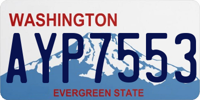 WA license plate AYP7553