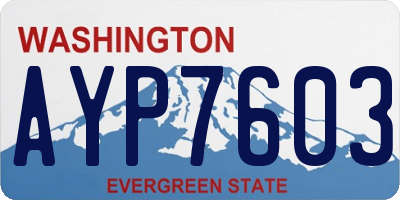 WA license plate AYP7603