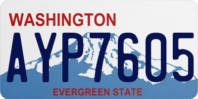 WA license plate AYP7605