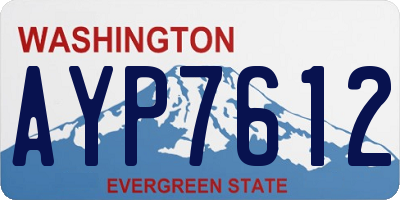 WA license plate AYP7612