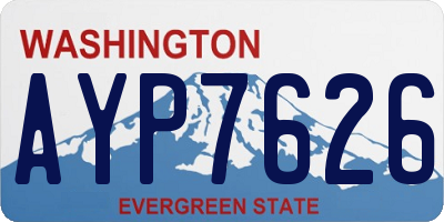 WA license plate AYP7626