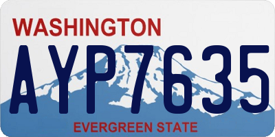 WA license plate AYP7635