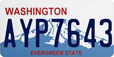 WA license plate AYP7643