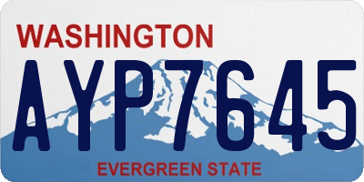 WA license plate AYP7645