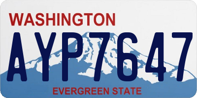 WA license plate AYP7647