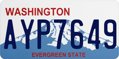 WA license plate AYP7649