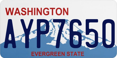 WA license plate AYP7650