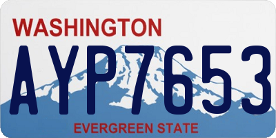 WA license plate AYP7653