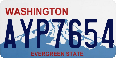 WA license plate AYP7654