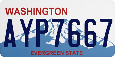 WA license plate AYP7667
