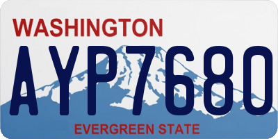 WA license plate AYP7680