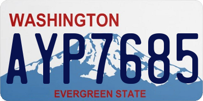 WA license plate AYP7685
