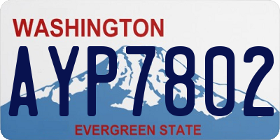 WA license plate AYP7802