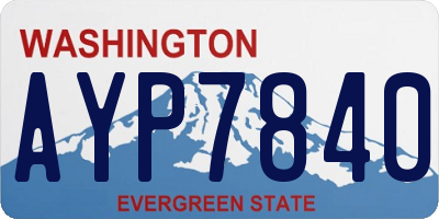 WA license plate AYP7840