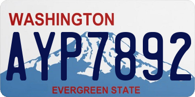 WA license plate AYP7892