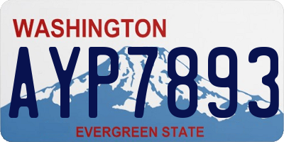 WA license plate AYP7893