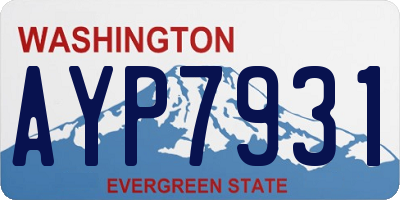 WA license plate AYP7931