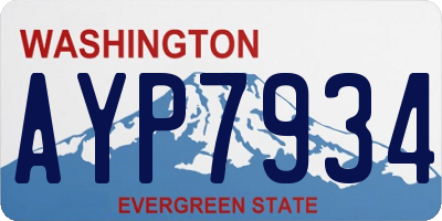WA license plate AYP7934