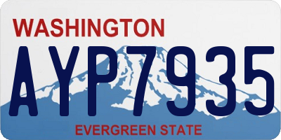 WA license plate AYP7935