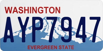 WA license plate AYP7947