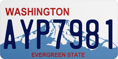 WA license plate AYP7981
