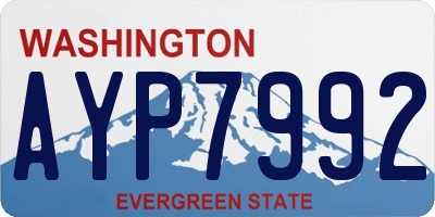 WA license plate AYP7992