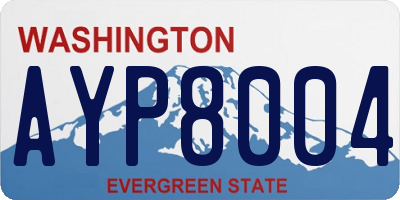 WA license plate AYP8004