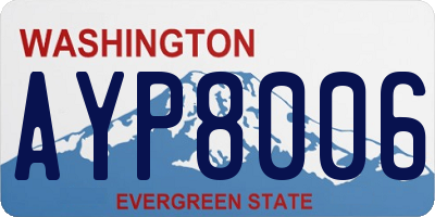 WA license plate AYP8006