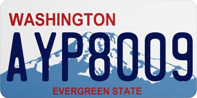 WA license plate AYP8009