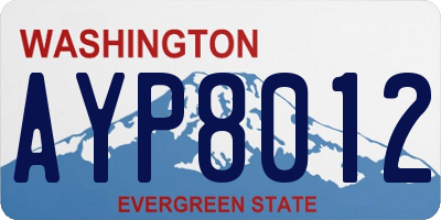 WA license plate AYP8012