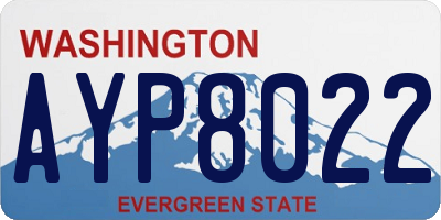 WA license plate AYP8022