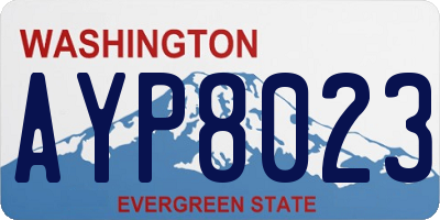 WA license plate AYP8023
