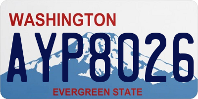 WA license plate AYP8026