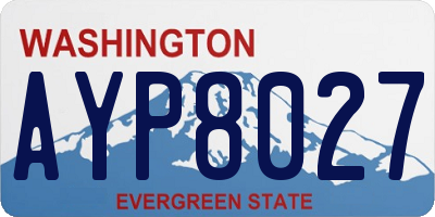 WA license plate AYP8027