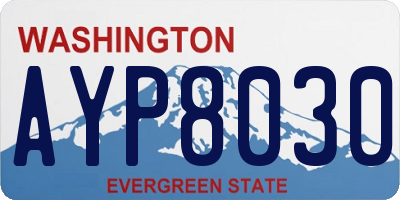 WA license plate AYP8030