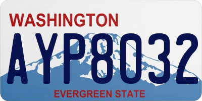 WA license plate AYP8032