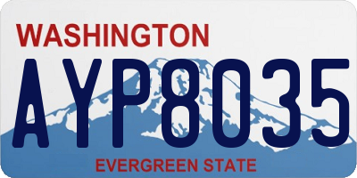 WA license plate AYP8035