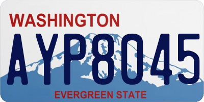 WA license plate AYP8045