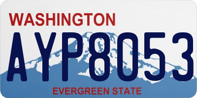 WA license plate AYP8053