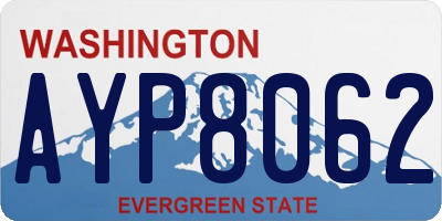 WA license plate AYP8062