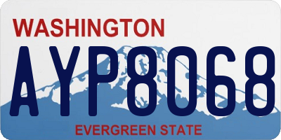 WA license plate AYP8068
