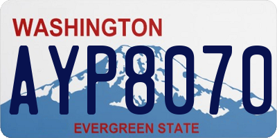 WA license plate AYP8070